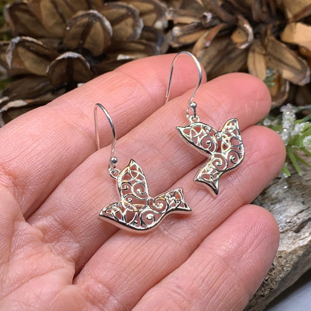 Celtic Dove Earrings - Scotland Jewelry Dangle Earrings La Vie Bien Celtic Dove Earrings - Scotland Jewelry