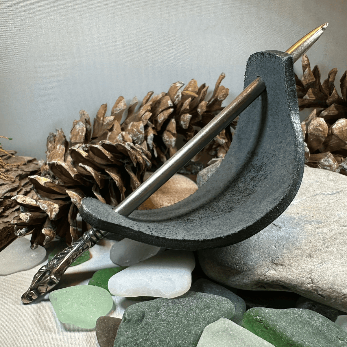 Celtic Dragon Leather Hair Slide for Women Hair Slide La Vie Bien Celtic Dragon Leather Hair Slide for Women