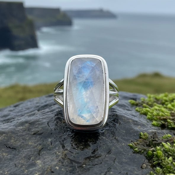 Celtic Dream Moonstone Statement Ring in Sterling Silver Ring La Vie Bien Celtic Dream Moonstone Statement Ring in Sterling Silver