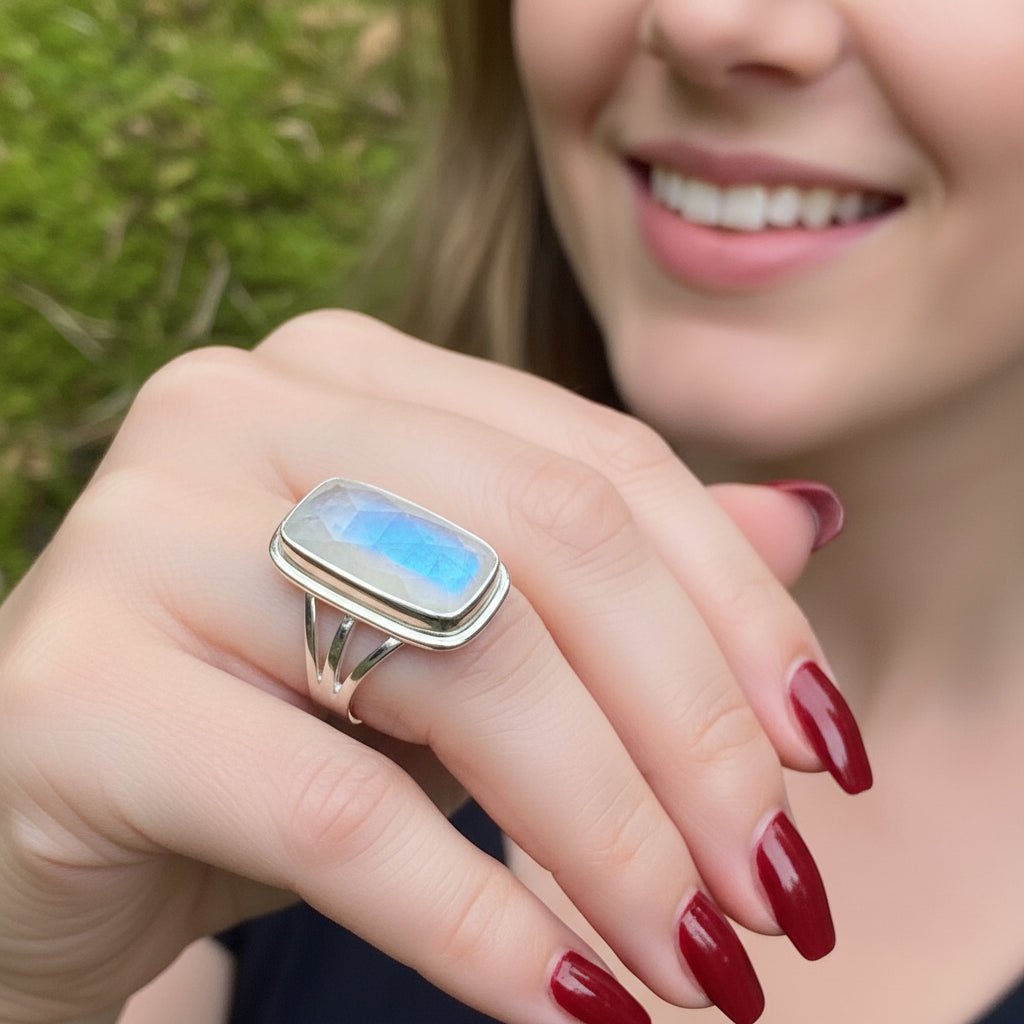 Celtic Dream Moonstone Statement Ring in Sterling Silver Ring La Vie Bien Celtic Dream Moonstone Statement Ring in Sterling Silver