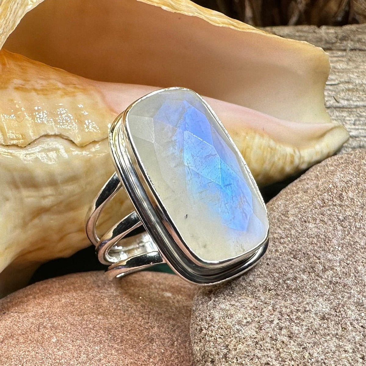 Celtic Dream Moonstone Statement Ring in Sterling Silver Ring La Vie Bien Celtic Dream Moonstone Statement Ring in Sterling Silver