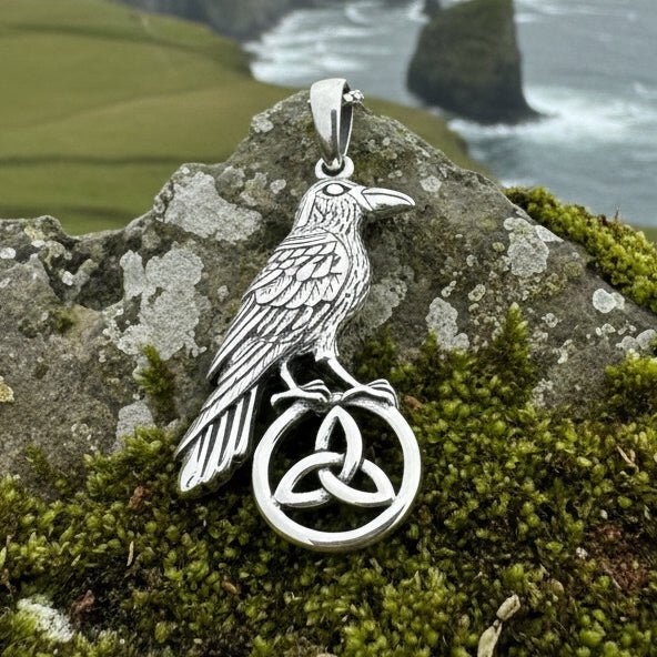 Celtic Guardian Raven Necklace Pendant La Vie Bien Celtic Guardian Raven Necklace