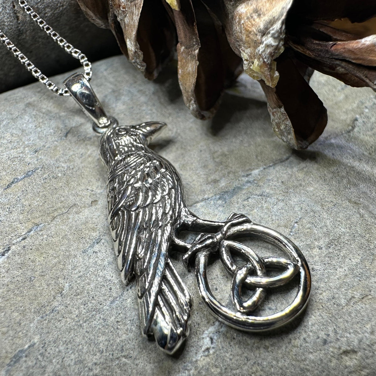Celtic Guardian Raven Necklace Pendant La Vie Bien Celtic Guardian Raven Necklace