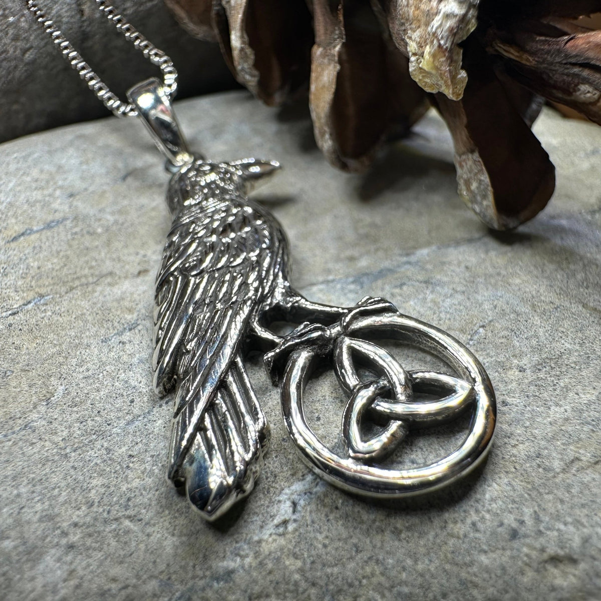 Celtic Guardian Raven Necklace Pendant La Vie Bien Celtic Guardian Raven Necklace