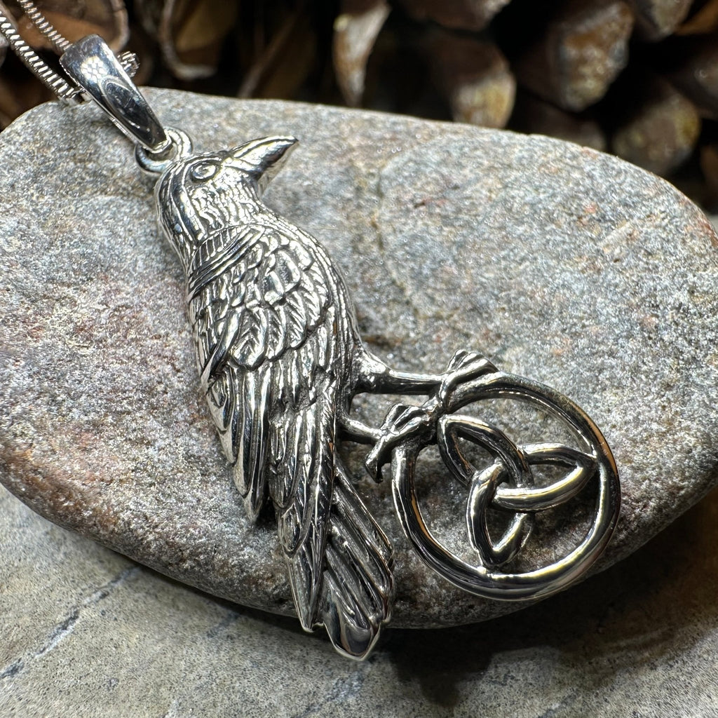 Celtic Guardian Raven Necklace Pendant La Vie Bien Celtic Guardian Raven Necklace