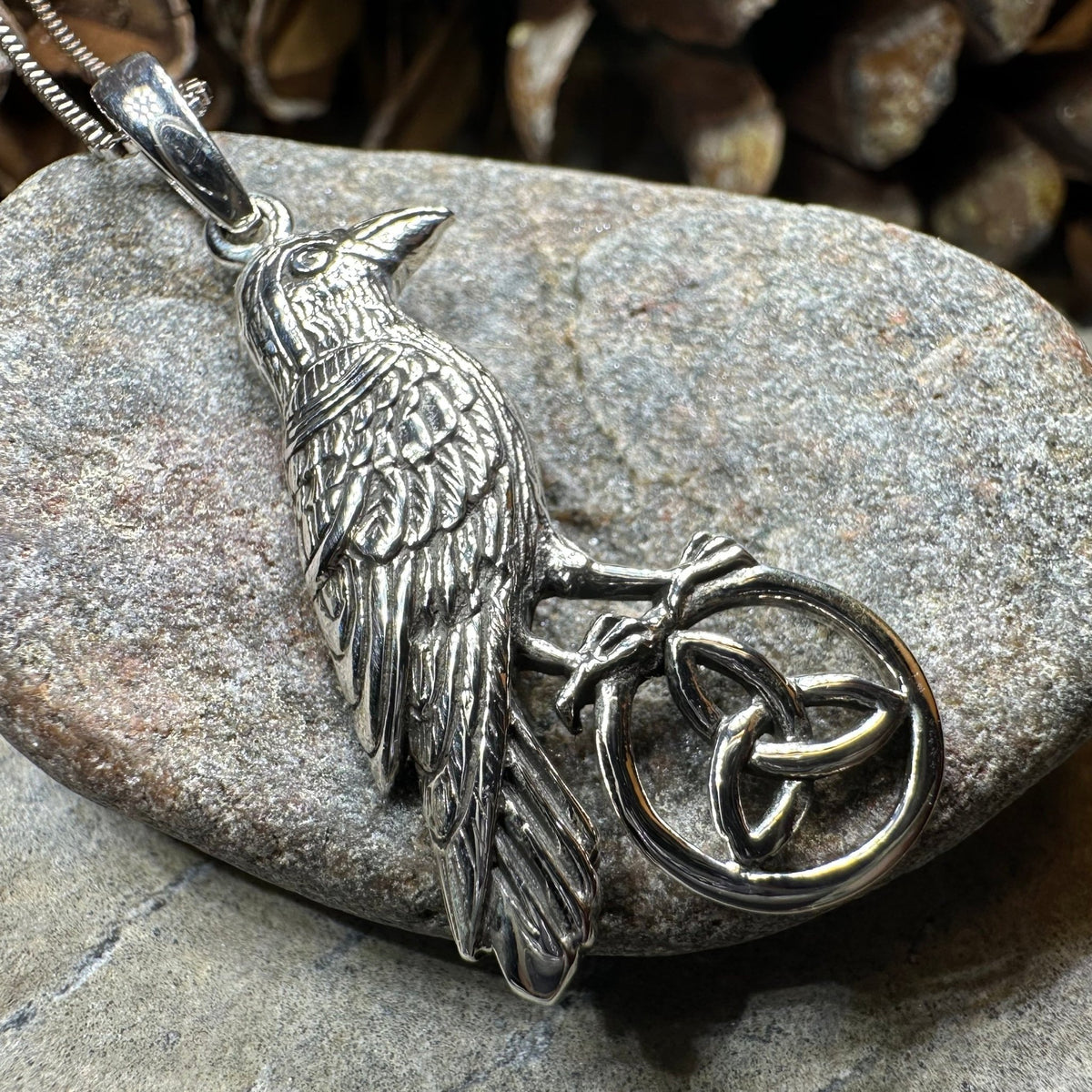 Celtic Guardian Raven Necklace Pendant La Vie Bien Celtic Guardian Raven Necklace