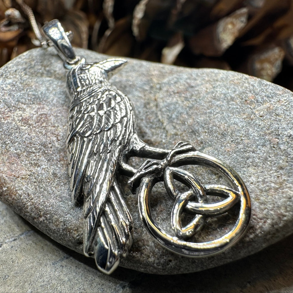 Celtic Guardian Raven Necklace Pendant La Vie Bien Celtic Guardian Raven Necklace