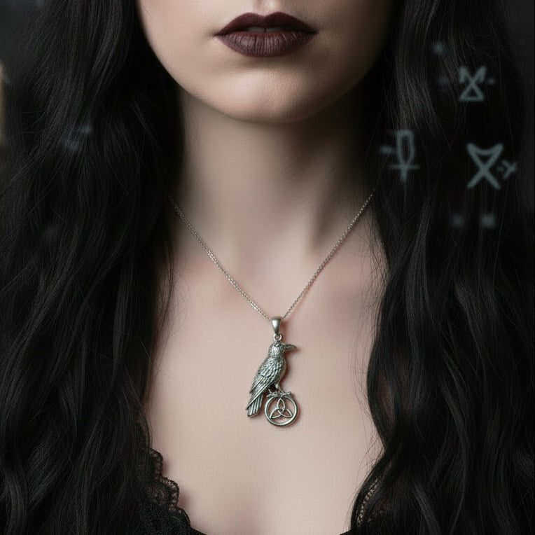 Celtic Guardian Raven Necklace Pendant La Vie Bien Celtic Guardian Raven Necklace