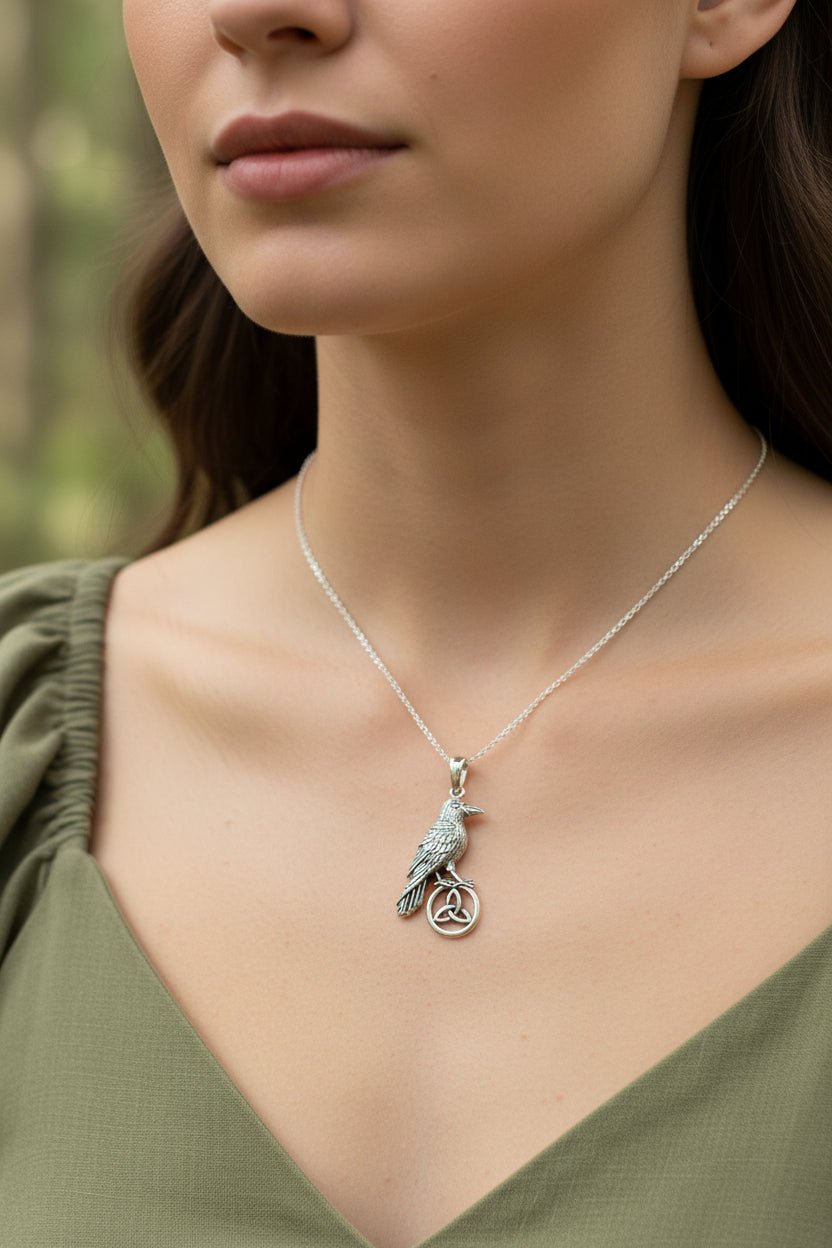 Celtic Guardian Raven Necklace Pendant La Vie Bien Celtic Guardian Raven Necklace