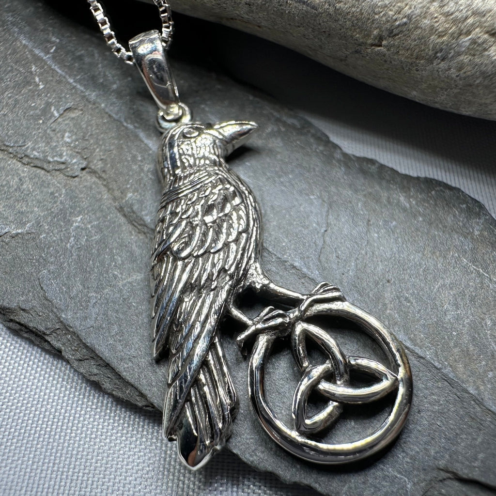 Celtic Guardian Raven Necklace Pendant La Vie Bien Celtic Guardian Raven Necklace