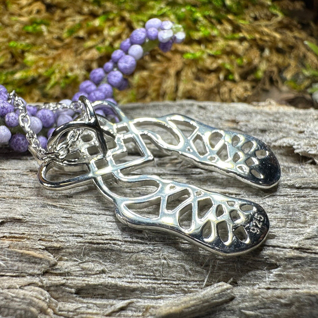 Celtic Heart Irish Dance Shoes Necklace in Sterling Silver Pendant La Vie Bien Celtic Heart Irish Dance Shoes Necklace in Sterling Silver