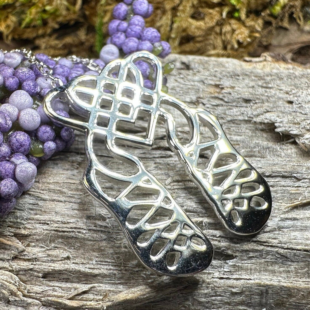Celtic Heart Irish Dance Shoes Necklace in Sterling Silver Pendant La Vie Bien Celtic Heart Irish Dance Shoes Necklace in Sterling Silver
