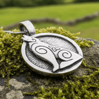 Celtic Howling Wolf Pewter Necklace with Trinity Knot Pendant La Vie Bien Celtic Howling Wolf Pewter Necklace with Trinity Knot