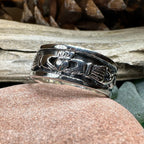Celtic Irish Claddagh Band Ring in Sterling Silver Ring La Vie Bien Celtic Irish Claddagh Band Ring in Sterling Silver