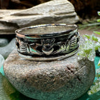 Celtic Irish Claddagh Band Ring in Sterling Silver Ring La Vie Bien Celtic Irish Claddagh Band Ring in Sterling Silver