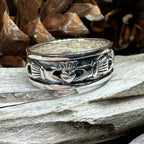 Celtic Irish Claddagh Band Ring in Sterling Silver Ring La Vie Bien Celtic Irish Claddagh Band Ring in Sterling Silver