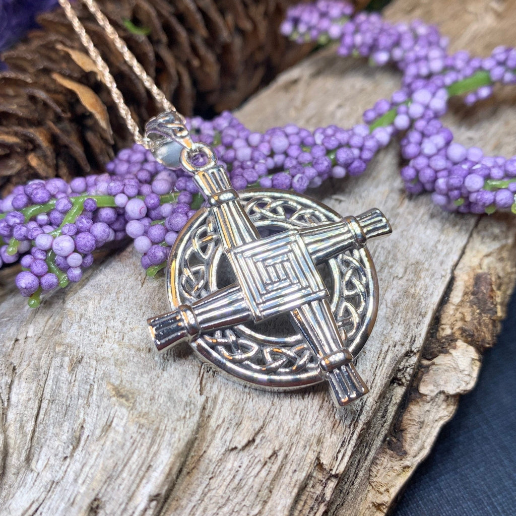 Celtic Irish Saint Brigid's Cross Necklace in Sterling Silver Pendant La Vie Bien Celtic Irish Saint Brigid's Cross Necklace in Sterling Silver