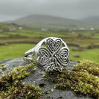 Celtic Knot Irish Shamrock Ring in Sterling Silver Ring La Vie Bien Celtic Knot Irish Shamrock Ring in Sterling Silver