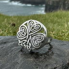 Celtic Knot Irish Shamrock Ring in Sterling Silver Ring La Vie Bien Celtic Knot Irish Shamrock Ring in Sterling Silver