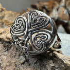 Celtic Knot Irish Shamrock Ring in Sterling Silver Ring La Vie Bien Celtic Knot Irish Shamrock Ring in Sterling Silver