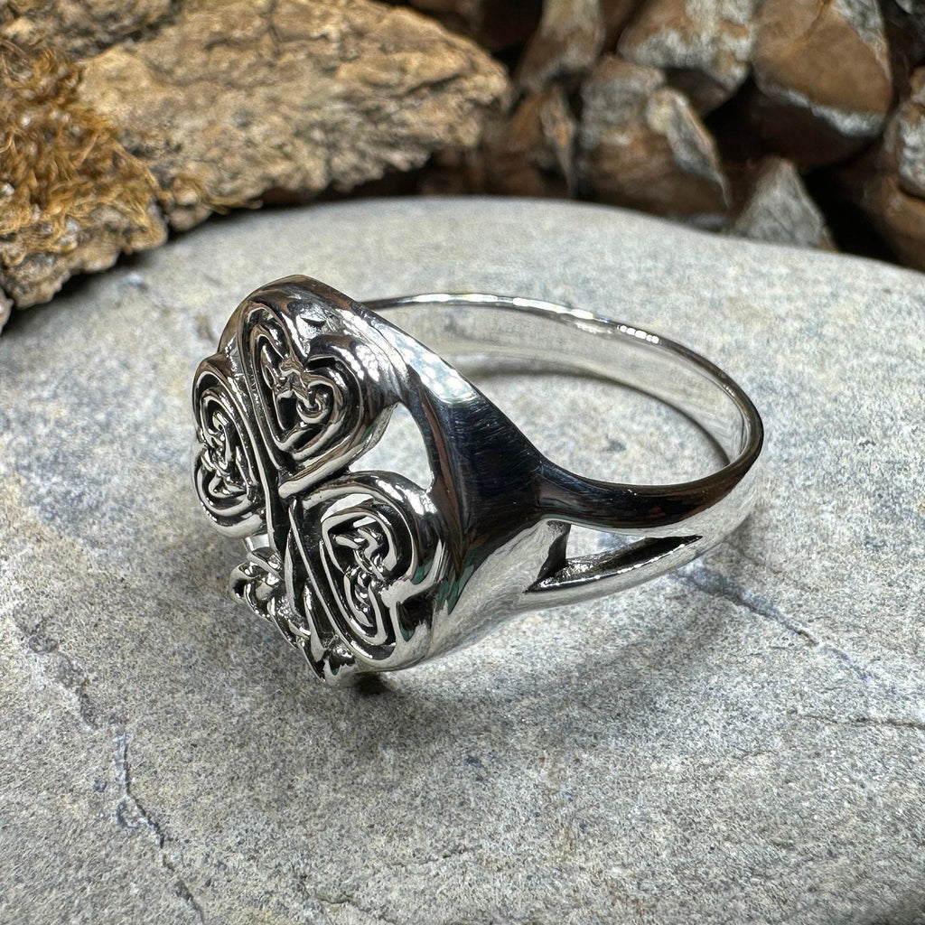 Celtic Knot Irish Shamrock Ring in Sterling Silver Ring La Vie Bien Celtic Knot Irish Shamrock Ring in Sterling Silver