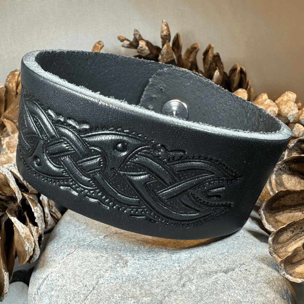 Celtic Legend Leather Cuff Bracelet Bracelet La Vie Bien Celtic Legend Leather Cuff Bracelet