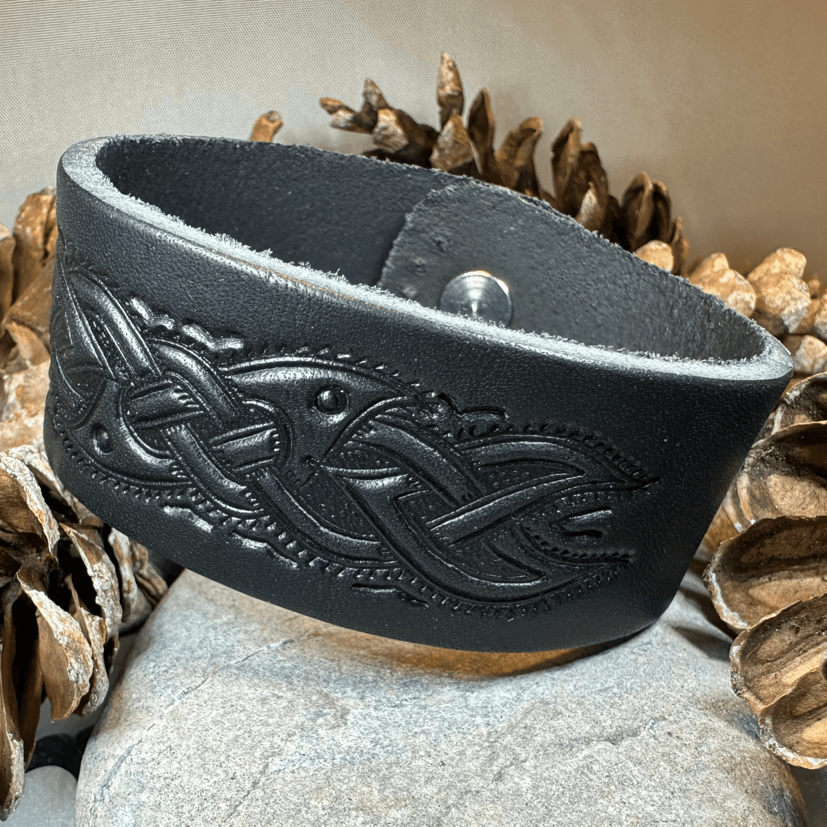 Celtic Legend Leather Cuff Bracelet Bracelet La Vie Bien Celtic Legend Leather Cuff Bracelet
