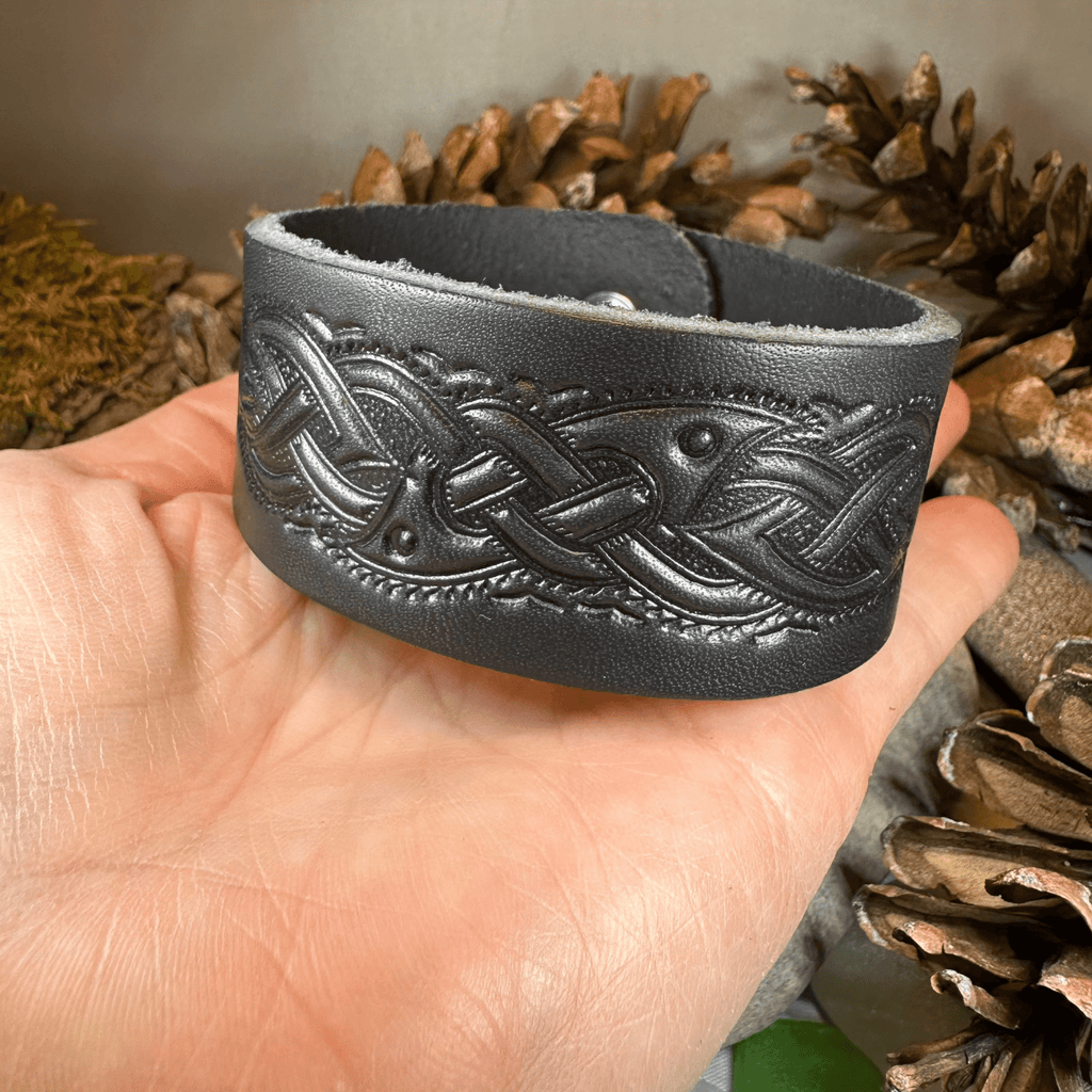 Celtic Legend Leather Cuff Bracelet Bracelet La Vie Bien Celtic Legend Leather Cuff Bracelet