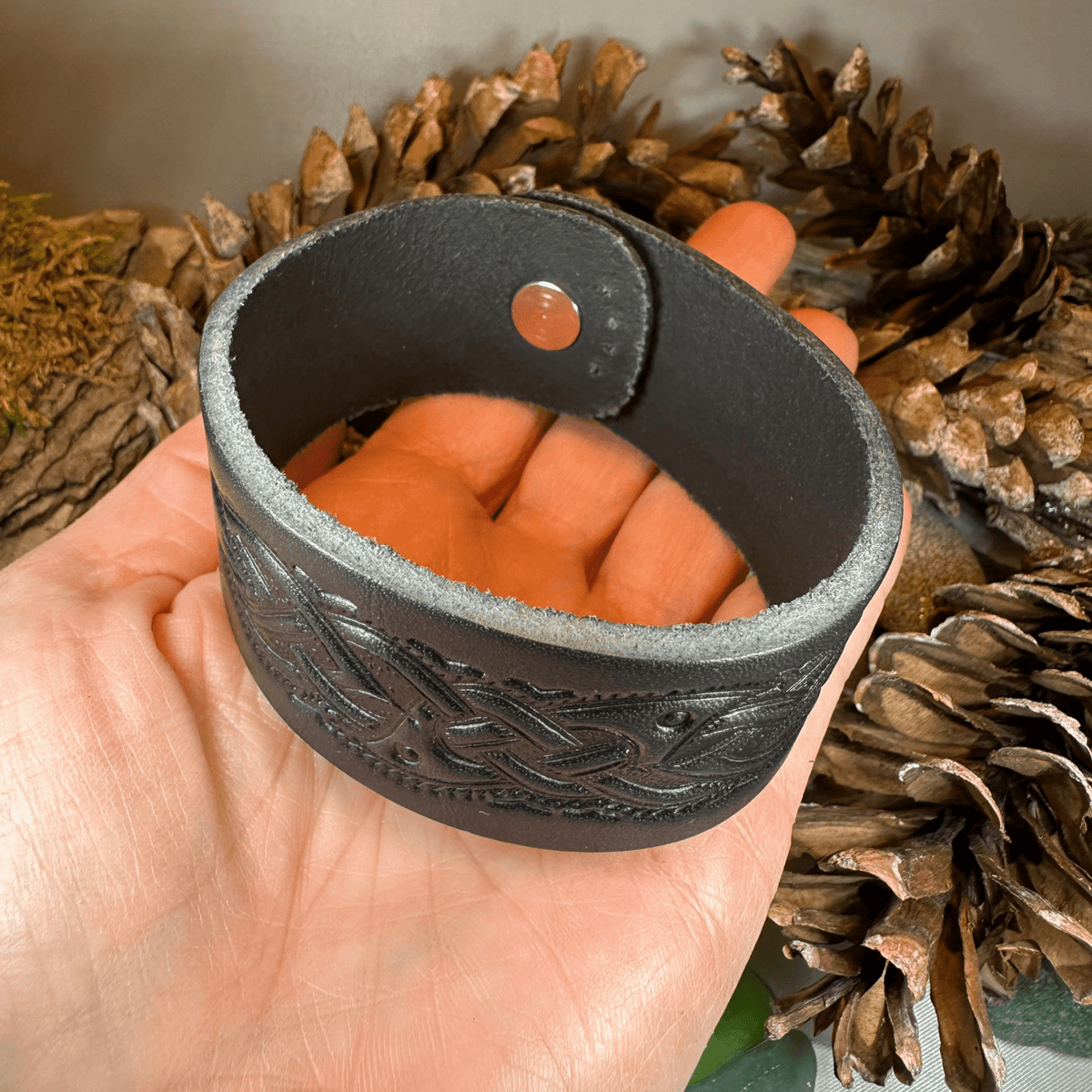 Celtic Legend Leather Cuff Bracelet Bracelet La Vie Bien Celtic Legend Leather Cuff Bracelet
