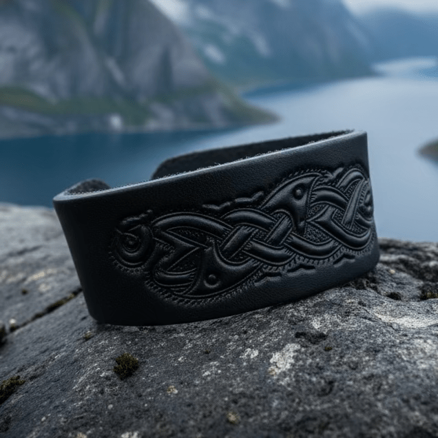 Celtic Legend Leather Cuff Bracelet Bracelet La Vie Bien Celtic Legend Leather Cuff Bracelet