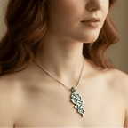 Celtic Oak Leaf Pewter Necklace Pendant La Vie Bien Celtic Oak Leaf Pewter Necklace