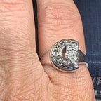 Celtic Owl Moon Ring with Moonstone Ring La Vie Bien Celtic Owl Moon Ring with Moonstone