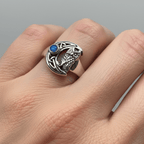 Celtic Owl Moon Ring with Moonstone Ring La Vie Bien Celtic Owl Moon Ring with Moonstone