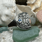 Celtic Owl Moon Ring with Moonstone Ring La Vie Bien Celtic Owl Moon Ring with Moonstone