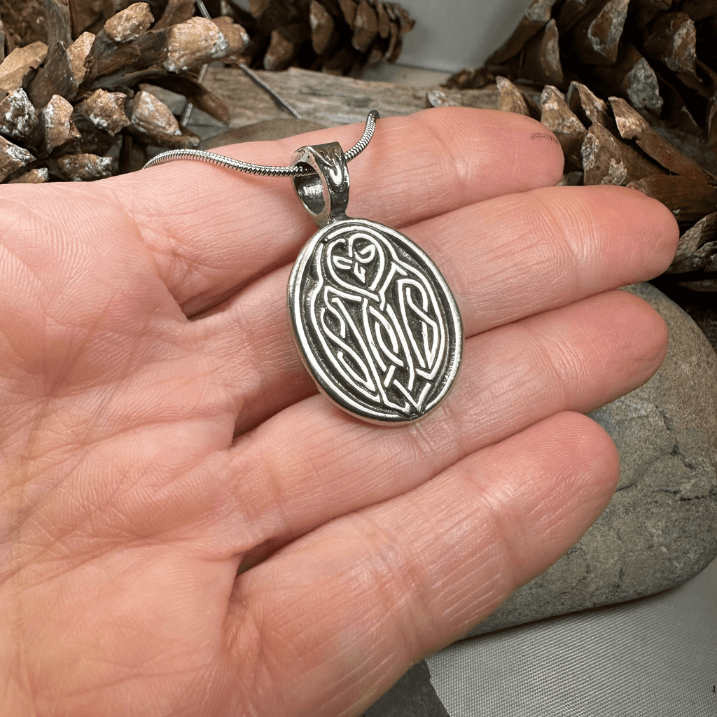 Celtic Owl Pewter Necklace Pendant La Vie Bien Celtic Owl Pewter Necklace