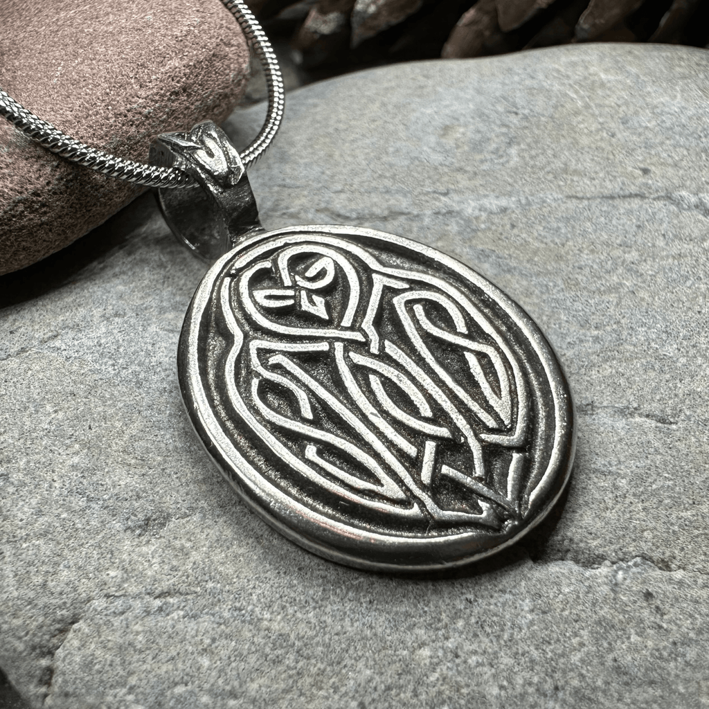 Celtic Owl Pewter Necklace Pendant La Vie Bien Celtic Owl Pewter Necklace