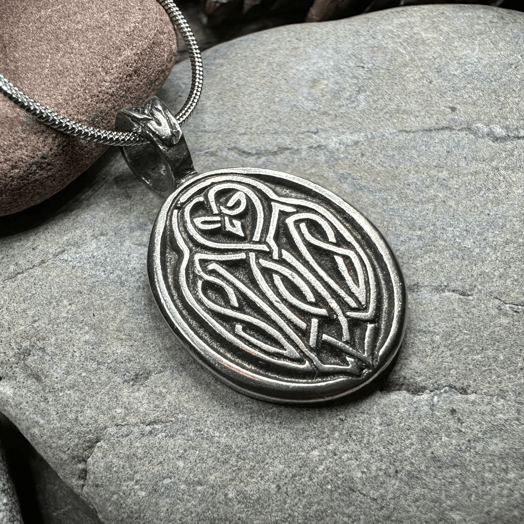 Celtic Owl Pewter Necklace Pendant La Vie Bien Celtic Owl Pewter Necklace