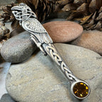 Celtic Raven Crystal Kilt Pin - Handmade in Scotland Kilt Pin La Vie Bien Celtic Raven Crystal Kilt Pin - Handmade in Scotland