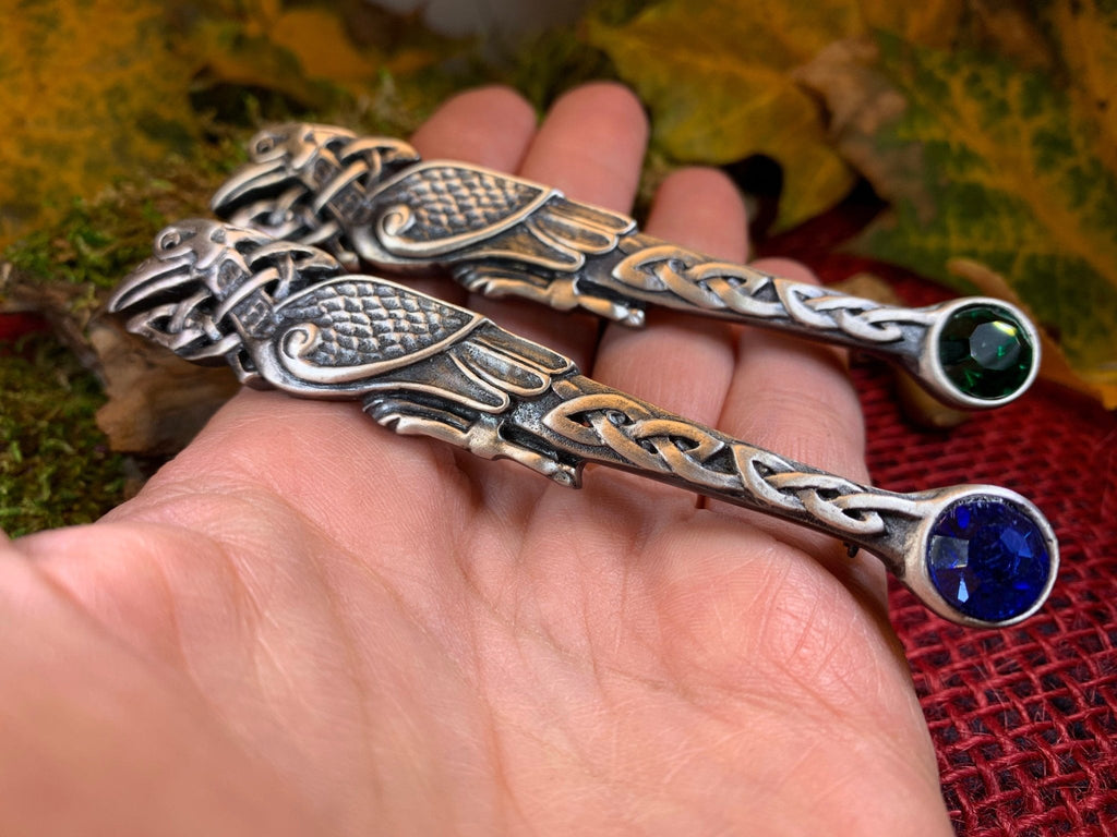 Celtic Raven Crystal Kilt Pin - Handmade in Scotland Kilt Pin La Vie Bien Celtic Raven Crystal Kilt Pin - Handmade in Scotland