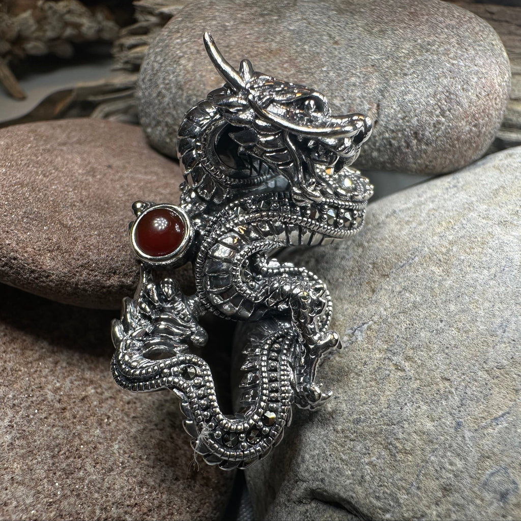 Celtic Rising Dragon Brooch in Sterling Silver Pendant La Vie Bien Celtic Rising Dragon Brooch in Sterling Silver