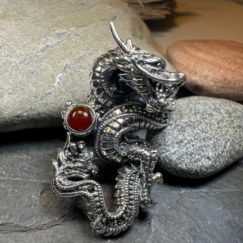 Celtic Rising Dragon Brooch in Sterling Silver Pendant La Vie Bien Celtic Rising Dragon Brooch in Sterling Silver