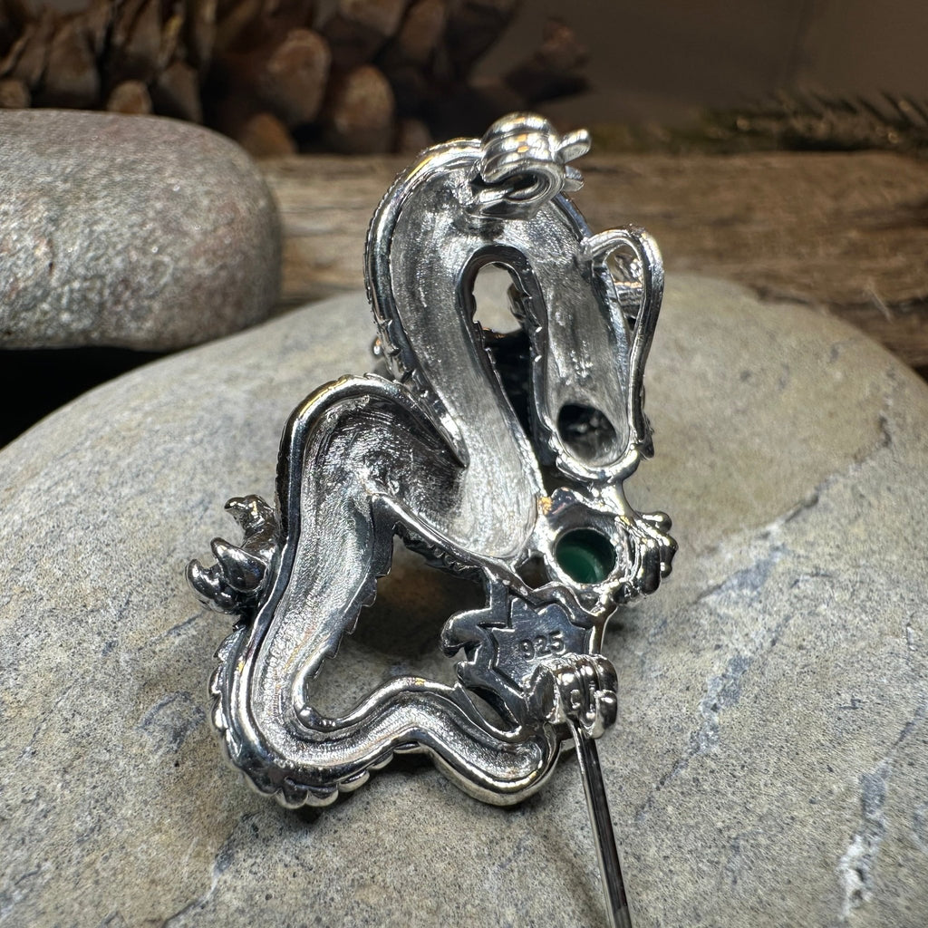 Celtic Rising Dragon Brooch in Sterling Silver Pendant La Vie Bien Celtic Rising Dragon Brooch in Sterling Silver