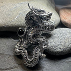 Celtic Rising Dragon Brooch in Sterling Silver Pendant La Vie Bien Celtic Rising Dragon Brooch in Sterling Silver