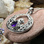 Celtic Rising Phoenix Necklace in Sterling Silver Pendant La Vie Bien Celtic Rising Phoenix Necklace in Sterling Silver