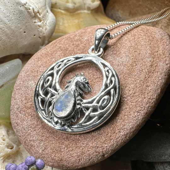 Celtic Rising Phoenix Necklace in Sterling Silver Pendant La Vie Bien Celtic Rising Phoenix Necklace in Sterling Silver