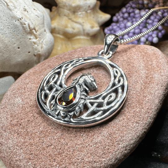 Celtic Rising Phoenix Necklace in Sterling Silver Pendant La Vie Bien Celtic Rising Phoenix Necklace in Sterling Silver