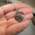 Celtic Rose Heart Necklace in Sterling Silver Pendant La Vie Bien Celtic Rose Heart Necklace in Sterling Silver