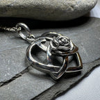 Celtic Rose Heart Necklace in Sterling Silver Pendant La Vie Bien Celtic Rose Heart Necklace in Sterling Silver