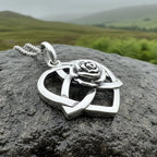 Celtic Rose Heart Necklace in Sterling Silver Pendant La Vie Bien Celtic Rose Heart Necklace in Sterling Silver