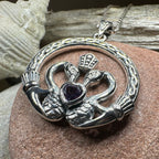Celtic Swan Claddagh Necklace in Sterling Silver Pendant La Vie Bien Celtic Swan Claddagh Necklace in Sterling Silver